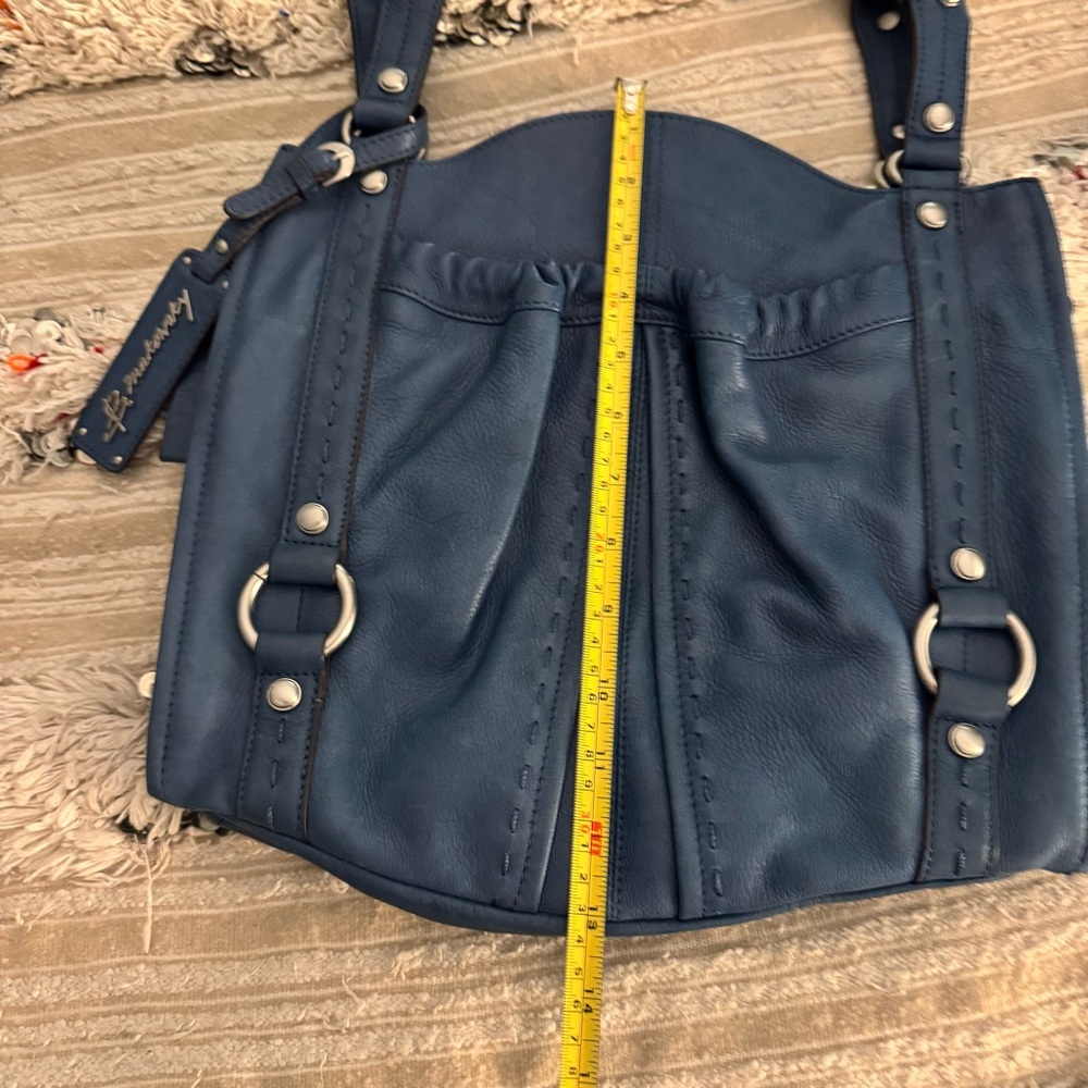 B. Makowsky Blue Leather Purse - Picture 8 of 14